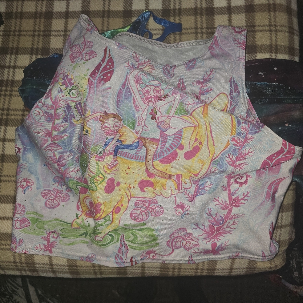 Blackmilk Rick and Morty wifey crop top in xl